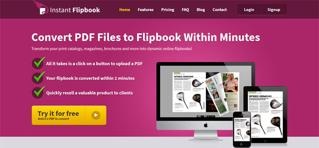Website of Instant Flipbook
